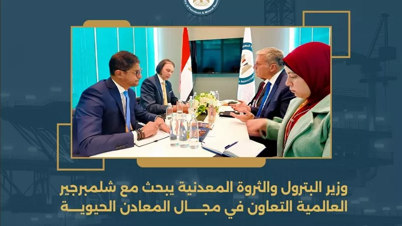 وزير البترول المصري يبحث مع شلمبرجير العالمية التعاون في مجال المعادن الحيوية