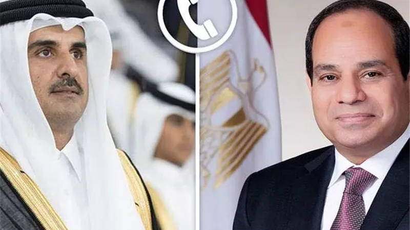 الرئيس السيسي يبحث مع أمير قطر سبل وقف الحرب وخفض التصعيد بالمنطقة