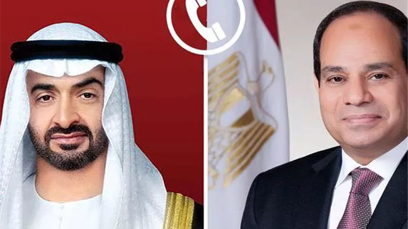 السيسي يؤكد لمحمد بن زايد تضامن مصر المطلق ضد الاعتداءات الإيرانية 
