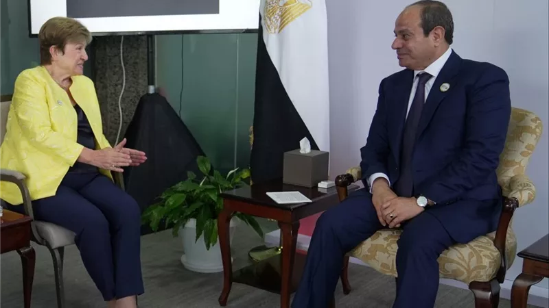الرئيس السيسي يلتقي مديرة صندوق النقد بنيروبي ويبحث تداعيات الأزمات الإقليمية على الاقتصاد