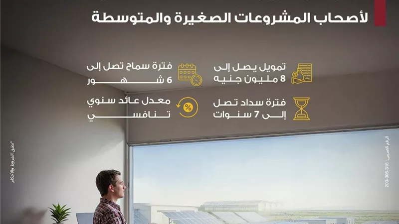 بنك مصر يطلق منتج تمويل أنظمة الطاقة الشمسية وملحقاتها لأصحاب المشروعات الصغيرة والمتوسطة