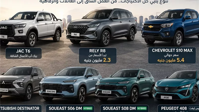 تعرف على أبرز السيارات الجديدة في السوق المصري خلال يونيو 2026 وأسعارها ومواصفاتها