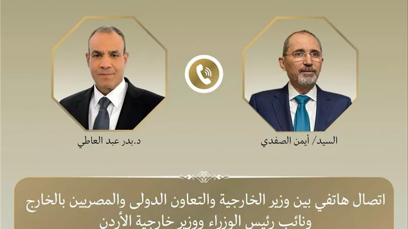 مصر والأردن تبحثان تطورات فلسطين وجهود خفض التصعيد الإقليمي