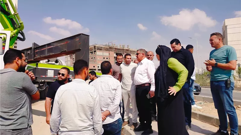 رئيس جهاز حدائق أكتوبر يتابع أعمال تنفيذ محطة رفع الصرف الصحي بمنطقة 500 فدان