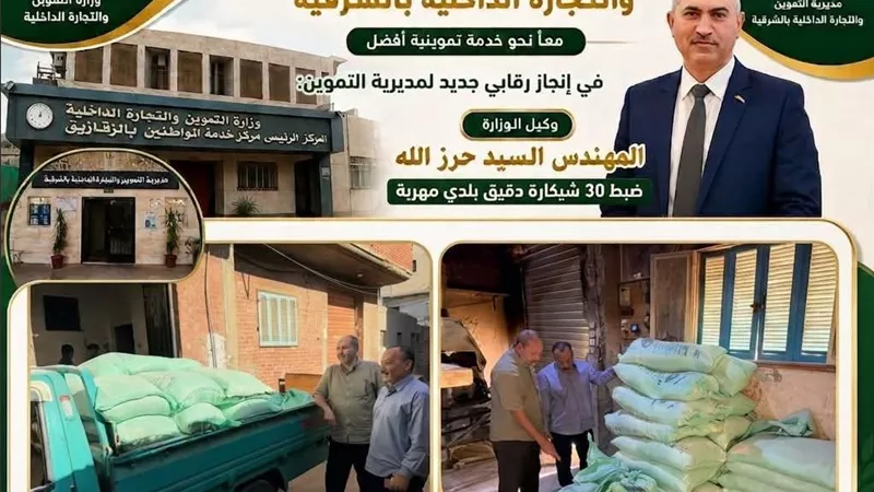 ضربة تموينية تكشف مخبزًا سياحيًا غير مرخص.. ضبط 30 شيكارة دقيق مدعم بالشرقية