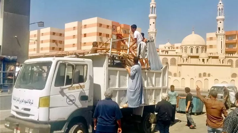 جهاز العبور الجديدة يواصل حملاته الميدانية لرفع الإشغالات والتصدي للباعة الجائلين
